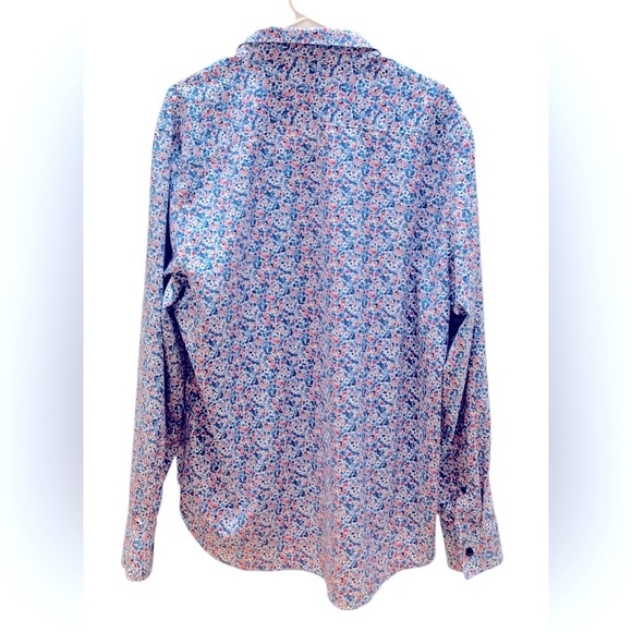 Stylish Blue Floral Button Down Shirt - Picture 6 of 6